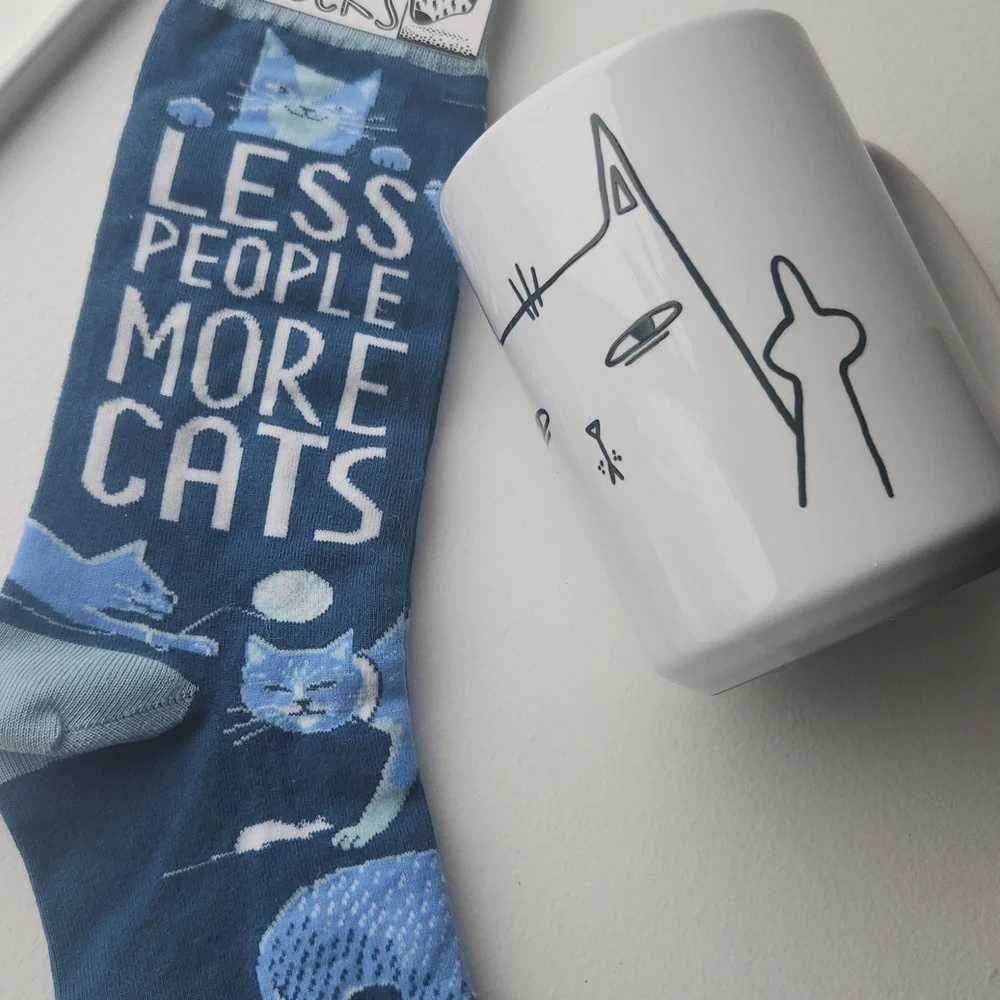 Cat Lover Set Sassy Cat Mug And Socks Women's